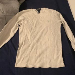 Polo Waffle Long Sleeve Shirt Size M